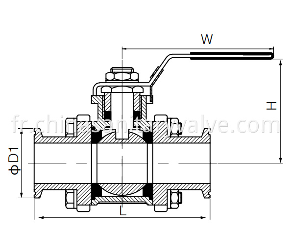 Sanitary Clamp Three Piece Non-retention Ball Valve